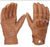 Pair of brown leather gloves on a white background
